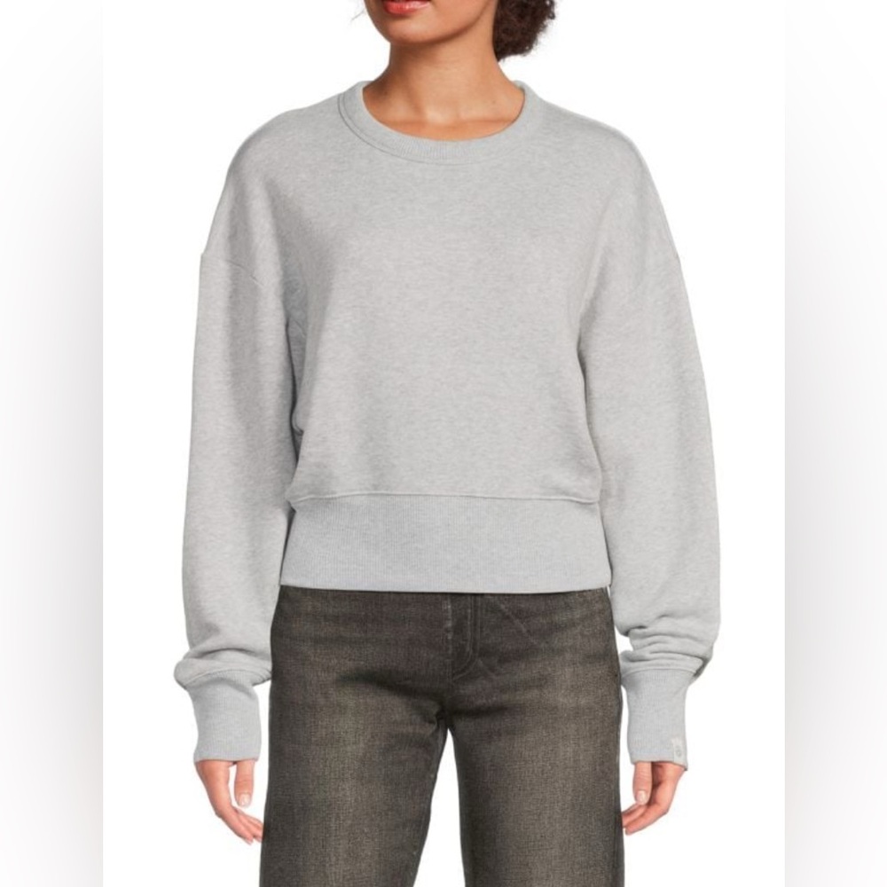 rag & bone Vintage Terry Cropped Sweatshirt Womens XS Heather Grey $195 - Picture 2 of 13